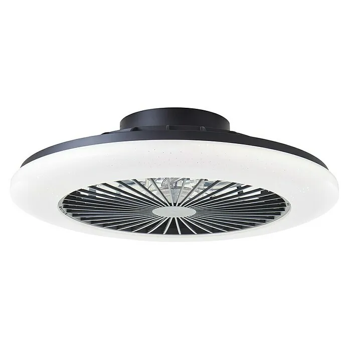 Brilliant Plafondventilator met LED verlichting - Zwart, 48,5 cm met Afstandsbediening