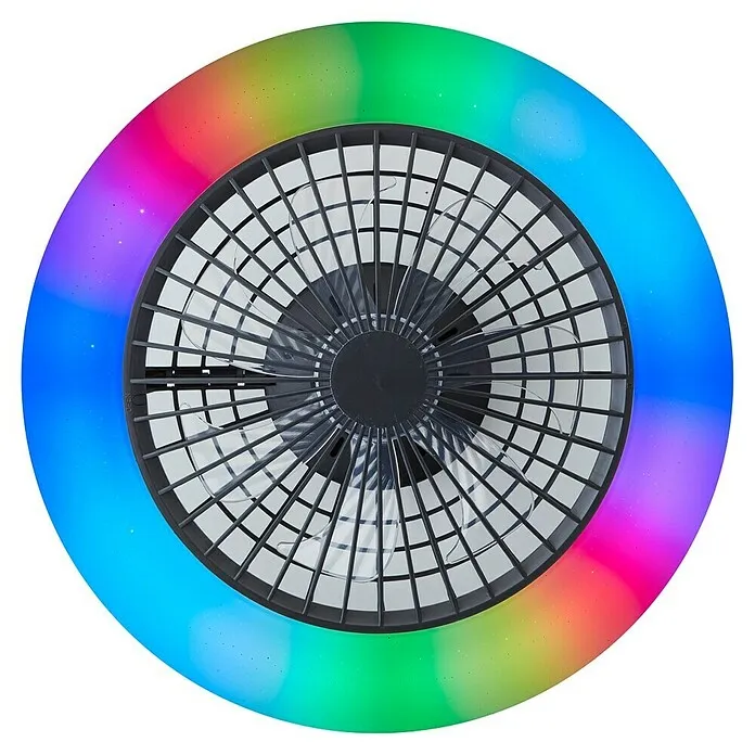 Brilliant Plafondventilator met LED verlichting - Zwart, 48,5 cm met Afstandsbediening