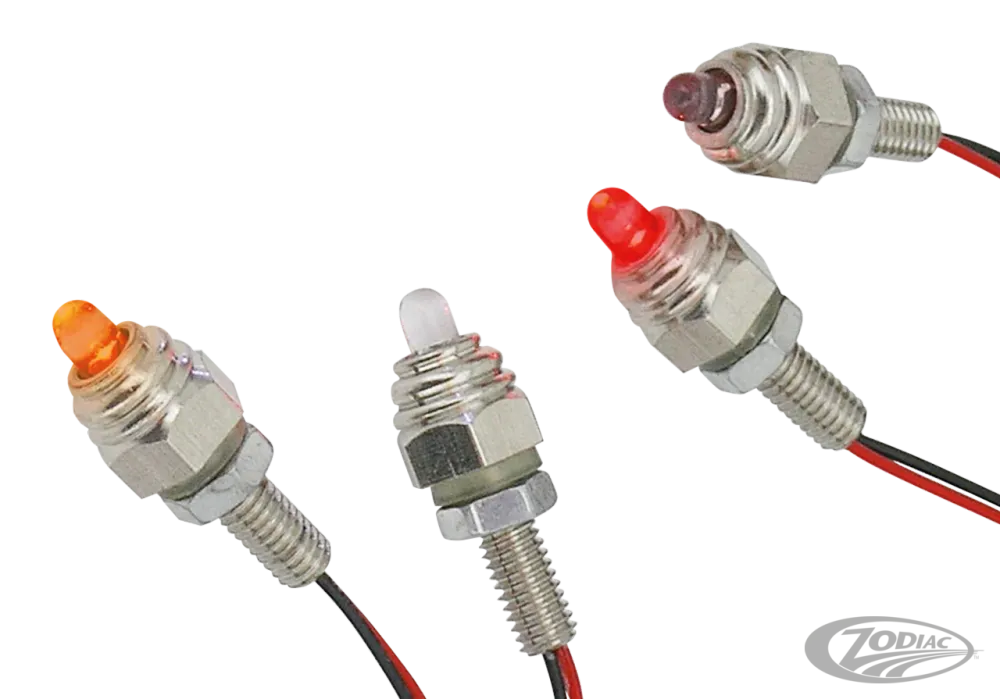 GZP Pair rood LED M6 stud lights Harley-Davidson