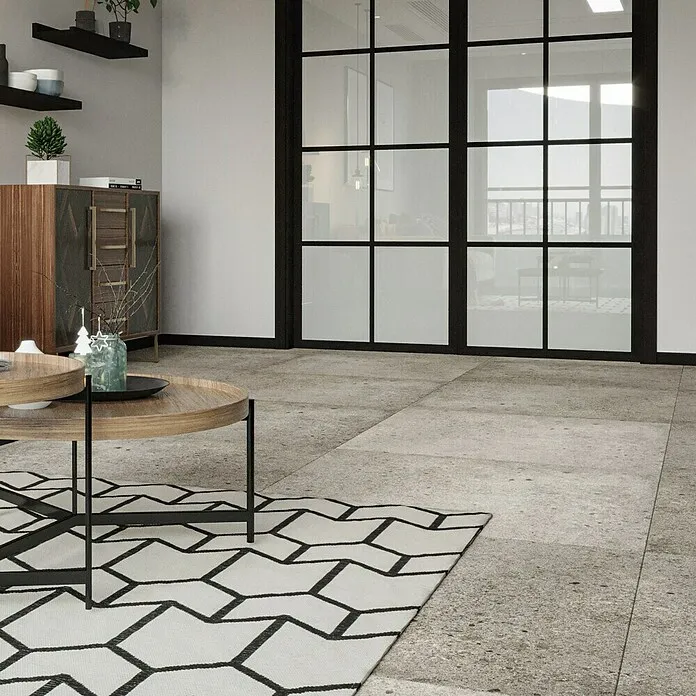 Keramische tegel Ikon - 90 x 90 cm, Taupe, Mat