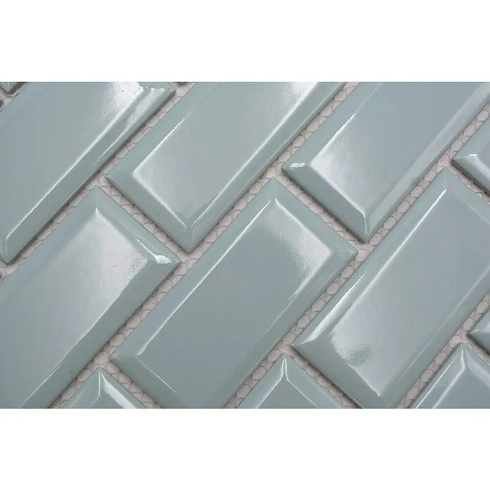 Mozaïektegel Metro Uni CG M17MG - 29,1 x 29,6 cm, Mintgroen, Glanzend
