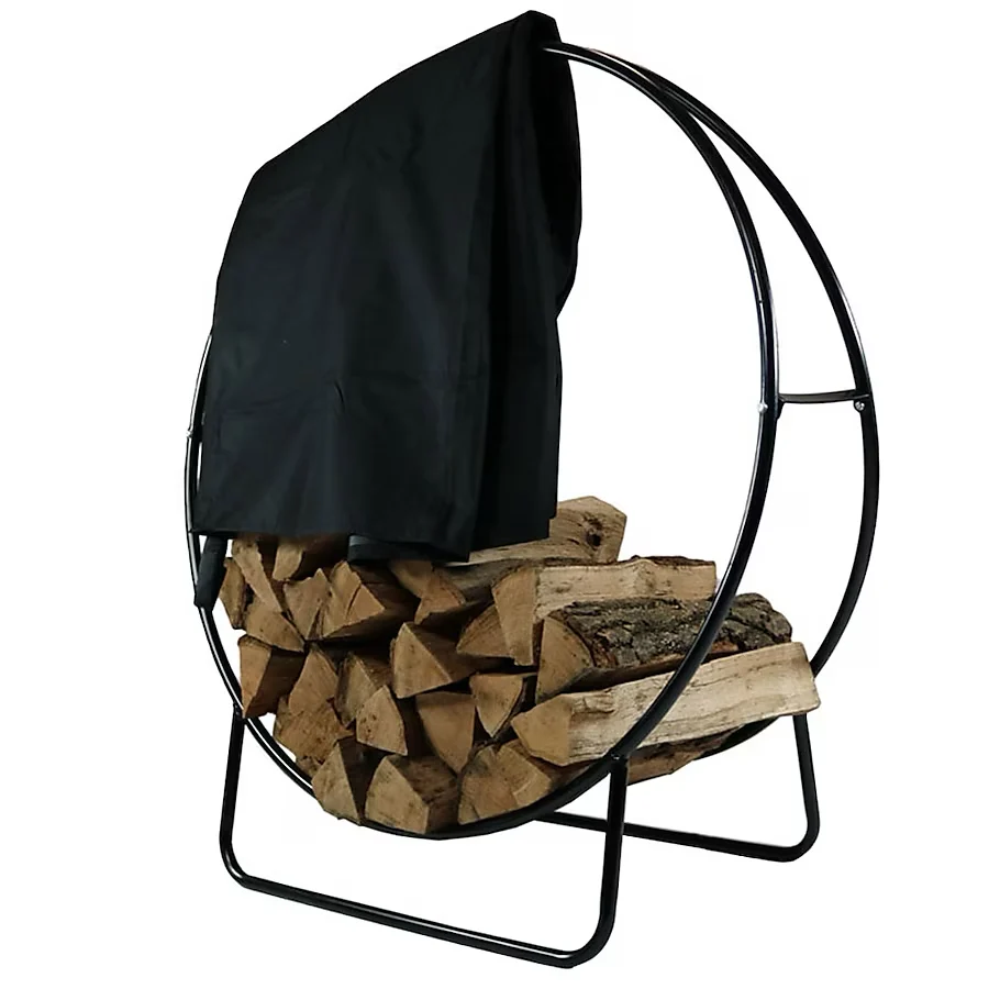 Sunnydaze Decor 44- x 40- x 15.5- Staal Two-thirds cord firewood rack
