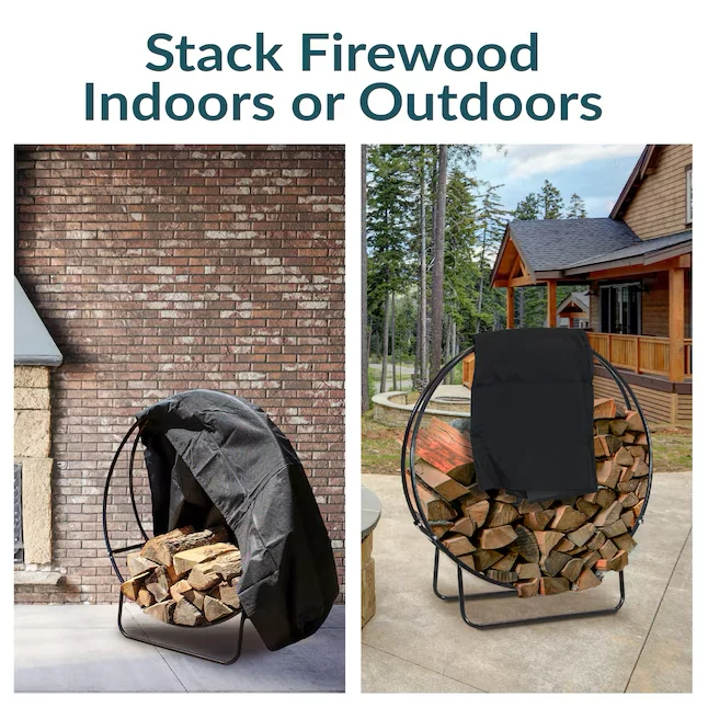 Sunnydaze Decor 44- x 40- x 15.5- Staal Two-thirds cord firewood rack