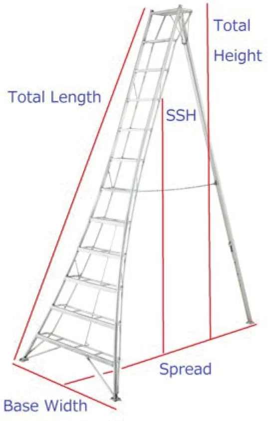 Hasegawa GSU-12AS 12 Ft. Platform Tripod Ladder met CE-Keurmerk