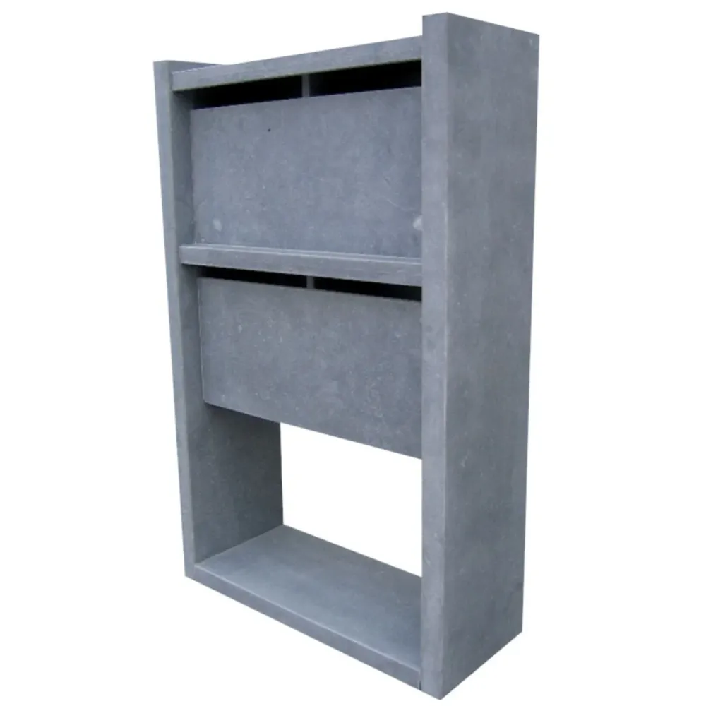 Verstelbare deur VASP Madrid 4 Box Brievenbusunit - Belgische blauwe hardsteen
