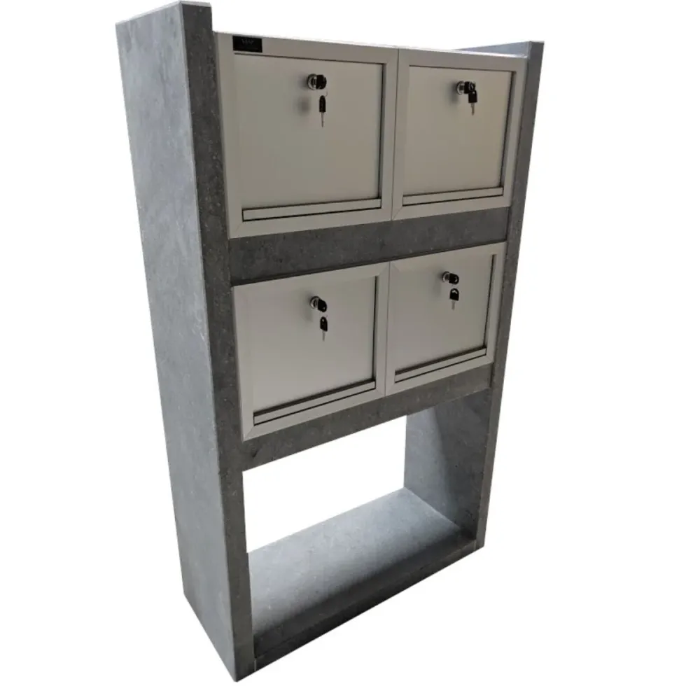Verstelbare deur VASP Madrid 4 Box Brievenbusunit - Belgische blauwe hardsteen