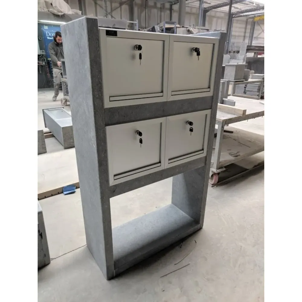 Verstelbare deur VASP Madrid 4 Box Brievenbusunit - Belgische blauwe hardsteen