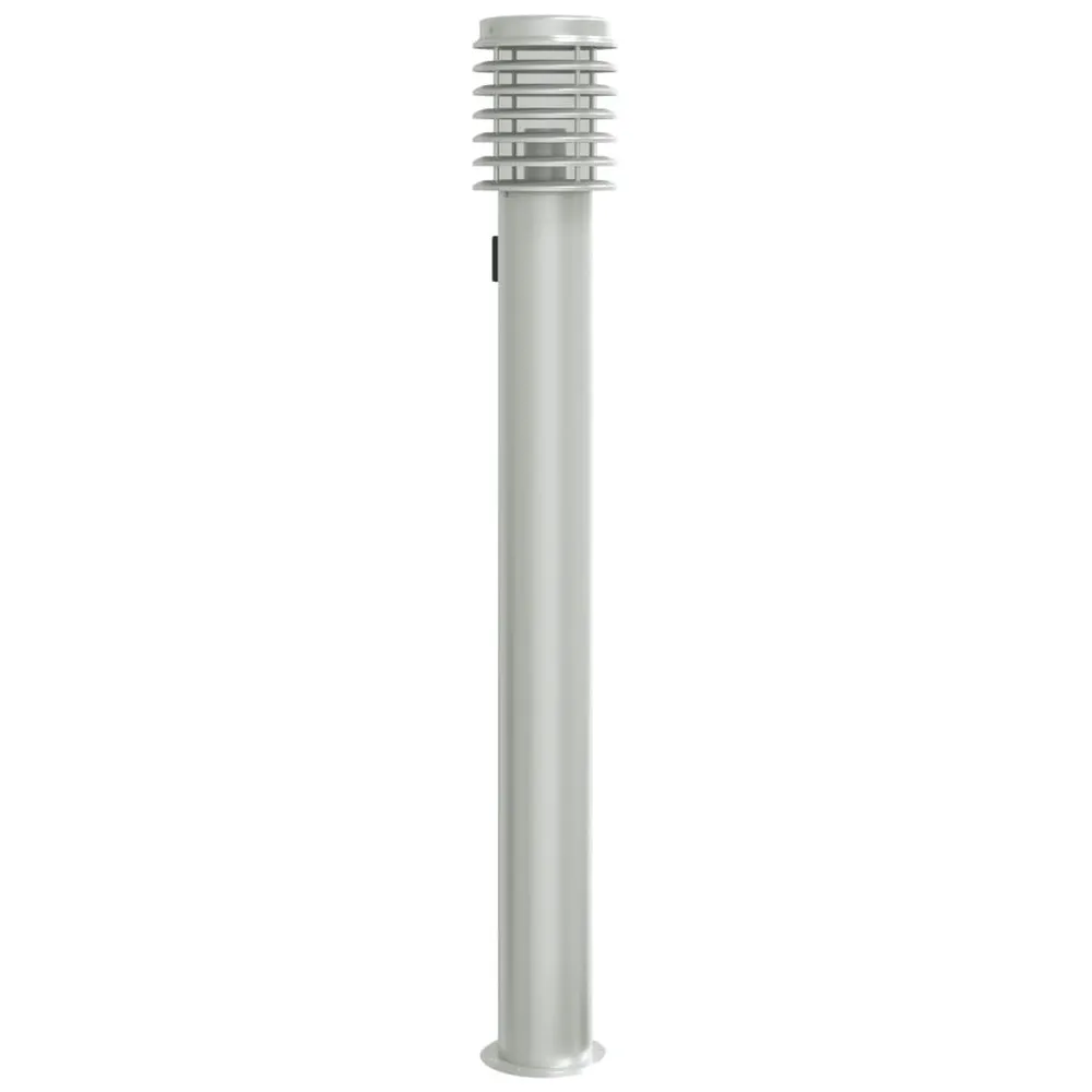 Buitenvloerlamp met stopcontact 110 cm roestvrijstaal zilver