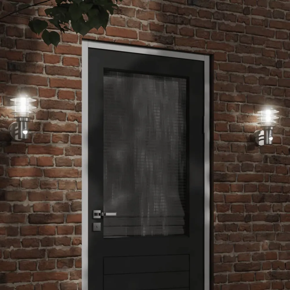 Buitenwandlamp met sensor roestvrij staal zilverkleurig