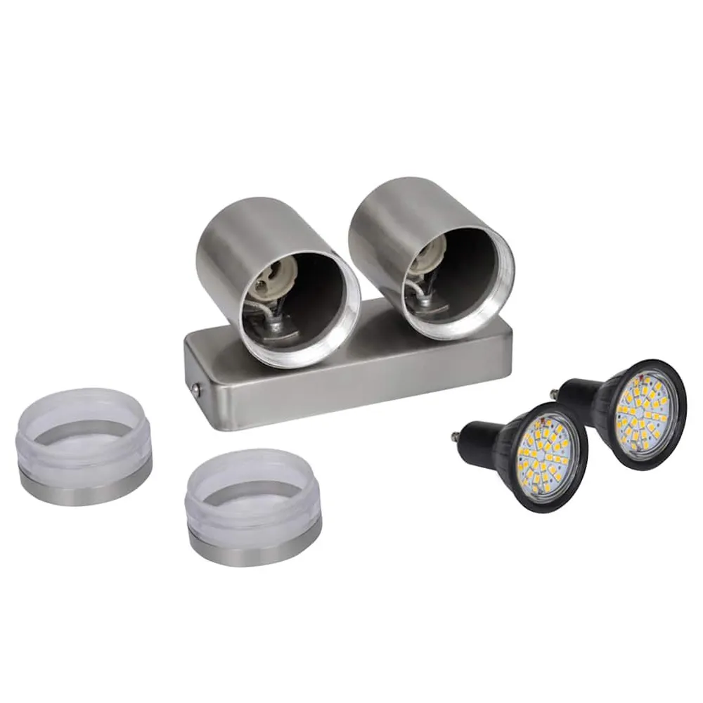 Wandlamp LED neerschijnend met kegelkop roestvrij staal