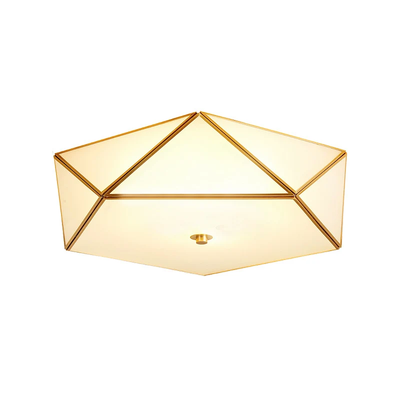 Afgeschuinde box hotel inbouw mat wit glas enkele post-moderne plafondlamp goud, 14"/18" breedte - Incl. Garantie