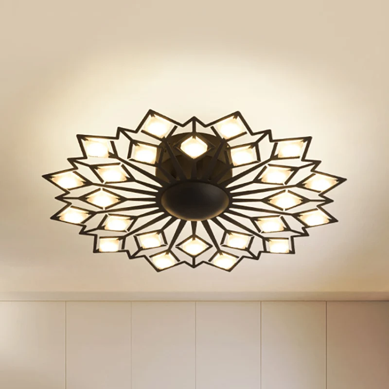 Energiezuinige LED Bloemen inbouwlamp eigentijds metaal zwart/wit LED slaapkamer plafondgemonteerd armatuur