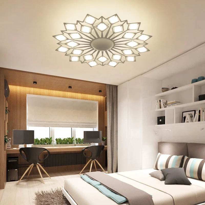 Energiezuinige LED Bloemen inbouwlamp eigentijds metaal zwart/wit LED slaapkamer plafondgemonteerd armatuur