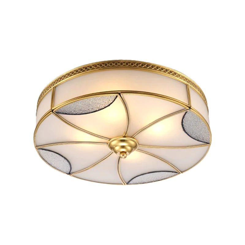Gecertificeerd IP44 Goud 4/6 lampen plafondmontage klassiek stijl gebogen matglazen paneel drum inbouwlamp voor woonkamer,...