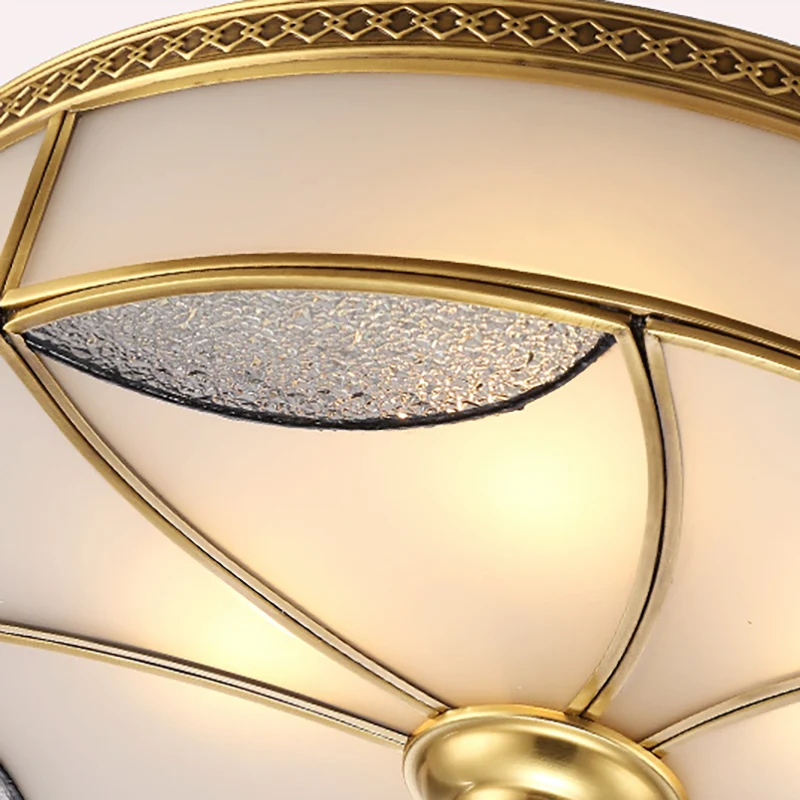 Gecertificeerd IP44 Goud 4/6 lampen plafondmontage klassiek stijl gebogen matglazen paneel drum inbouwlamp voor woonkamer,...