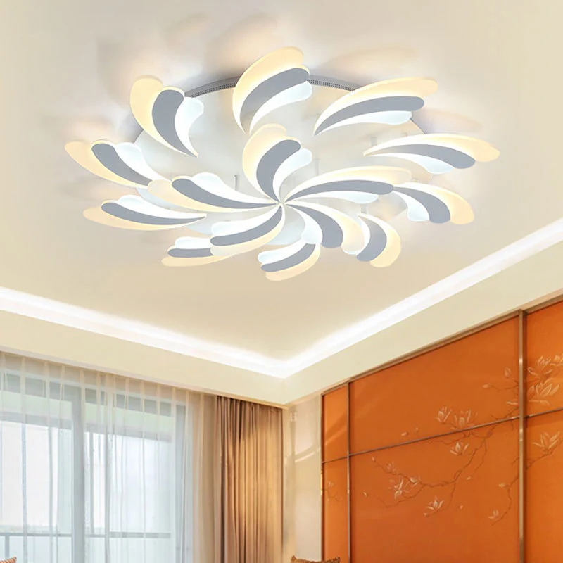Gecertificeerd IP44 Stijlvolle moderne vleugelplafondlamp acryl 9/12/15-licht slaapkamer semi-inbouwarmatuur warm/wit zwak