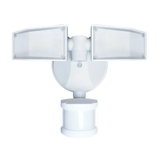 Good Earth Lighting 180-Degree 80-Wattage Equivalent Hardwired LED Melkwit 2-Head Motion-Activated Flood Light Timer 1400-...