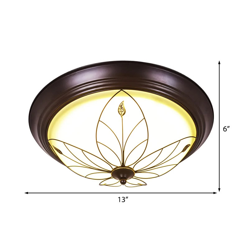 LED-inbouwlamp van mat glas, traditionele witte kom, gangplafondverlichting warm/wit helder, 13"/19,5" breed - Incl. Garantie