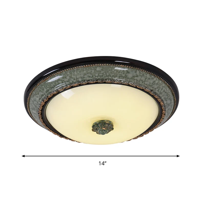 Opaal matglazen komplafondlamp Klassieke slaapkamer LED-inbouwarmatuur met faux marmeren rand, 14"/16"/19,5" W | Snel Leve...