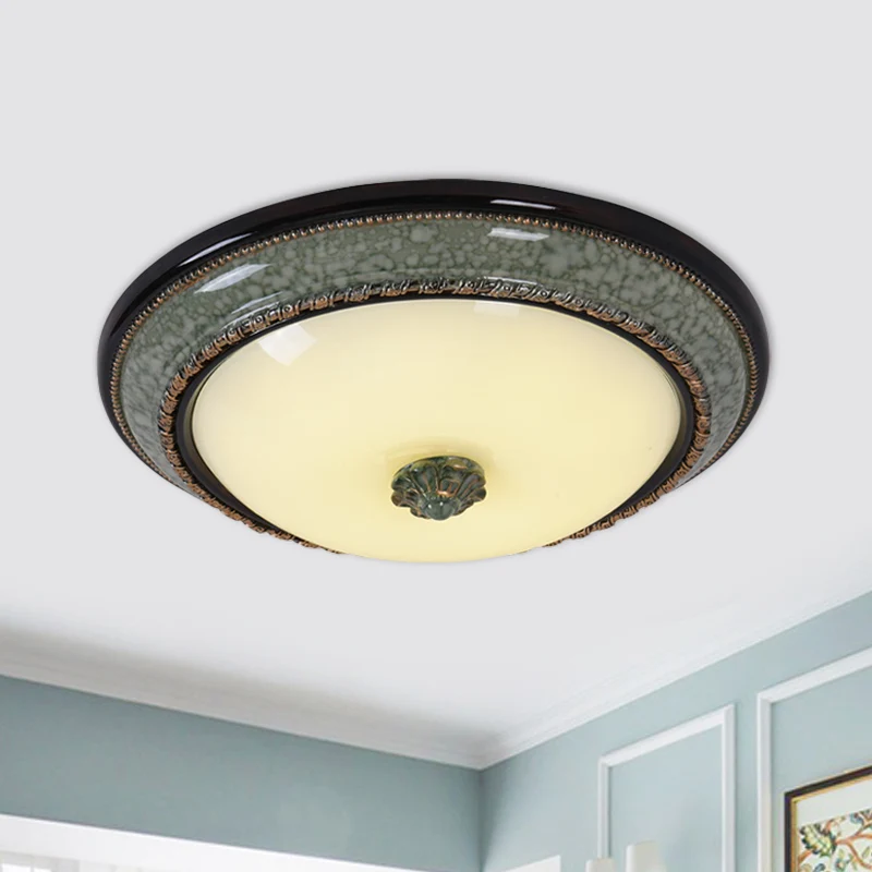 Opaal matglazen komplafondlamp Klassieke slaapkamer LED-inbouwarmatuur met faux marmeren rand, 14"/16"/19,5" W | Snel Leve...
