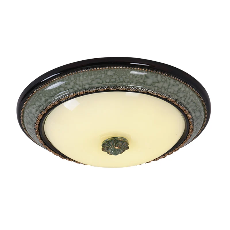 Opaal matglazen komplafondlamp Klassieke slaapkamer LED-inbouwarmatuur met faux marmeren rand, 14"/16"/19,5" W | Snel Leve...