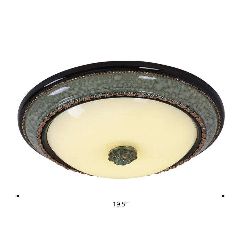 Opaal matglazen komplafondlamp Klassieke slaapkamer LED-inbouwarmatuur met faux marmeren rand, 14"/16"/19,5" W | Snel Leve...