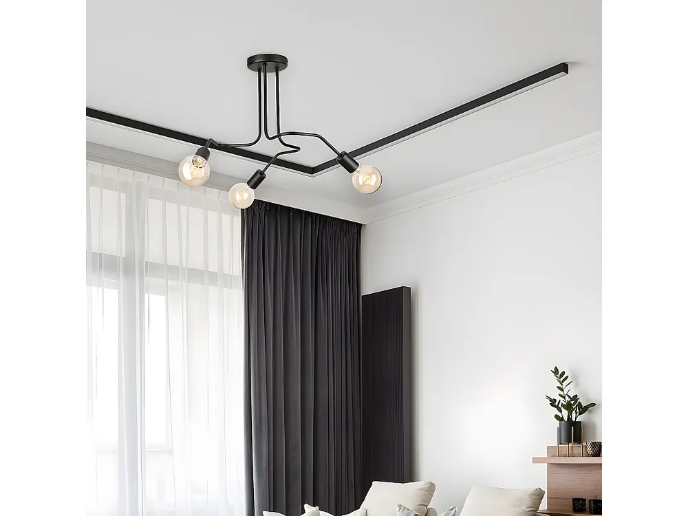 Suspension Damiano, Noir, 40x55x55 cm, EPIKASA - Incl. Garantie