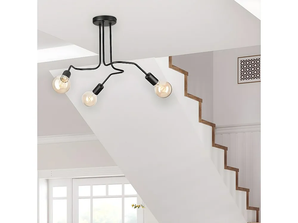 Suspension Damiano, Noir, 40x55x55 cm, EPIKASA - Incl. Garantie