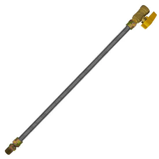 Cambridge Veelzijdig Gas Connector Valve (1/2 . OD x 3/8 . ID) 1/2 . Male x 1/2 . Female x 24 .)