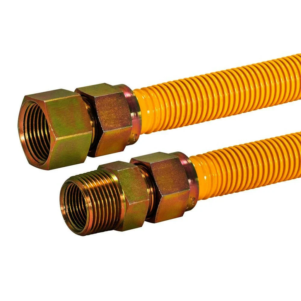 Eastman 1″ OD Geel Epoxy Coated Stainless Steel Gas Connector (36" Length)