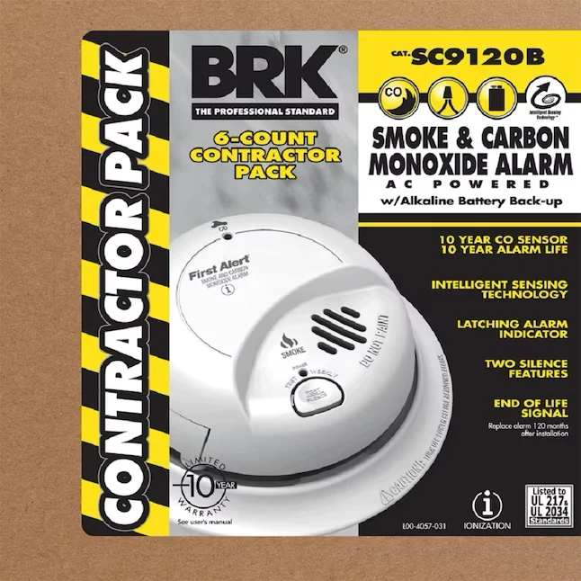 First Alert Brk 6-Pack Hardwired Combination Smoke and Koolstof Monoxide Detector