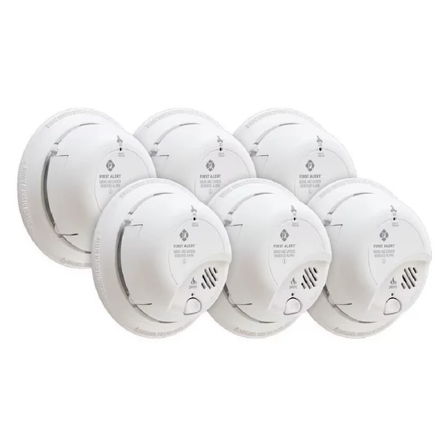 First Alert Brk 6-Pack Hardwired Combination Smoke and Koolstof Monoxide Detector