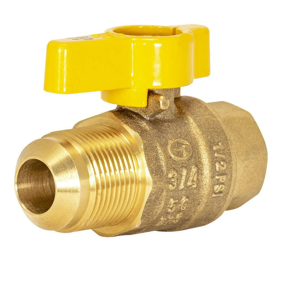 5/8″ Flare x 1/2″ FIP Gas Straight Ball Valve | Voldoet aan NEN-norm