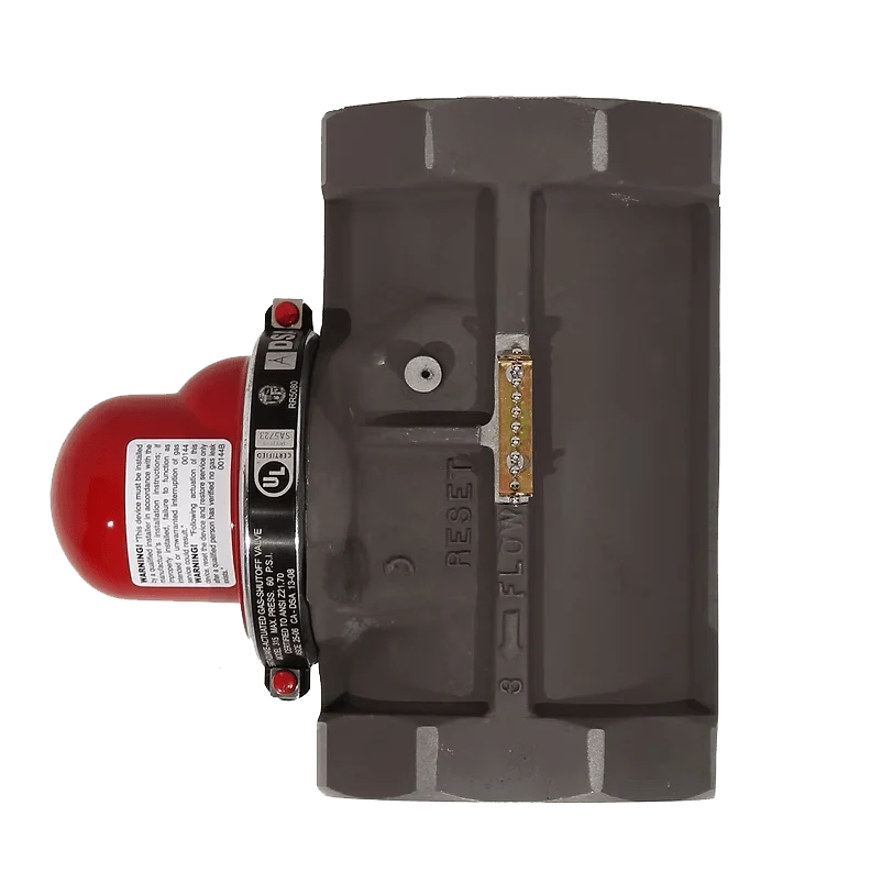 Pacific Seismic Products VT-315 Series 3" 60PSI Vertical Top Inlet Threaded High Pressure Earthquake Gas Shut-Off Valve