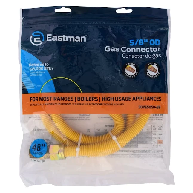 Professionele Kwaliteit Eastman 48- 1/2- Mip Inlet x 1/2- Mip Outlet Stainless Staal Gas Connector