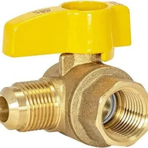 Professionele Kwaliteit Eastman 3/4 . FIB x 5/8 . Flare Angled Messing Gas Ball Valve