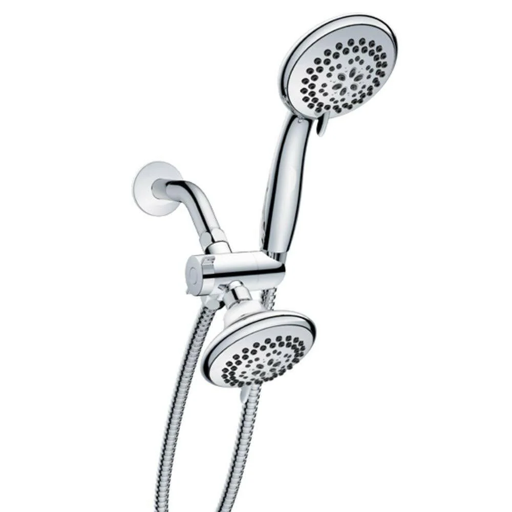 Professionele Kwaliteit EZ-FLO 2.0 GPM 6-Spray Handheld Showerhead and Fixed Showerhead Combo ( Verchroomd Finish)