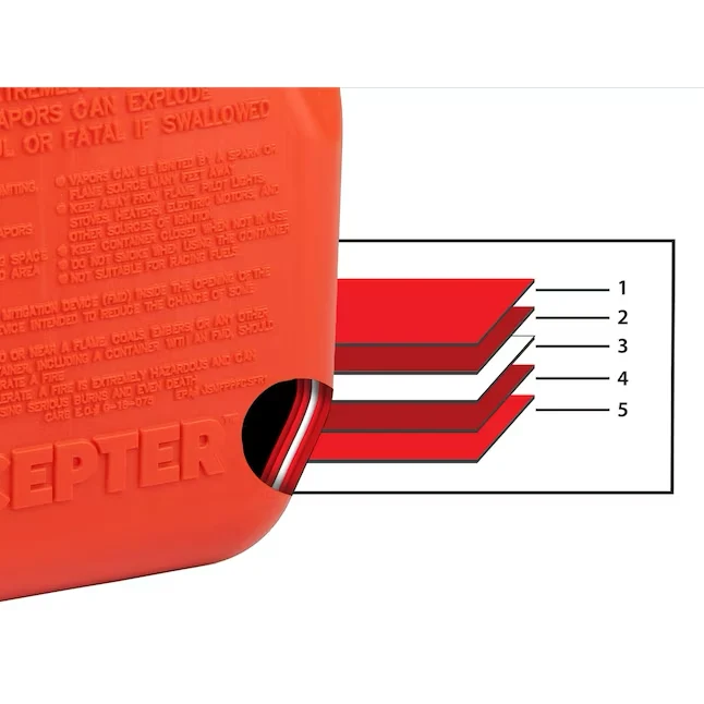 Scepter USA Red Plastiek Gas Can Self-Venting Spout, 5 Gallon Capacity, EPA Compliant