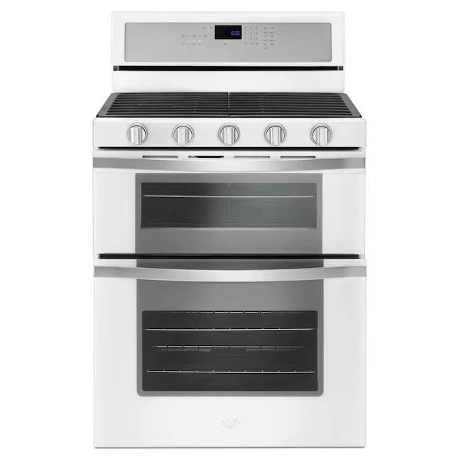 Whirlpool 30- 5 Burners 3.9-cu ft / 2.1-cu ft Self-cleaning Convection Oven Freestanding Natural Gas Double Oven Gas Range...
