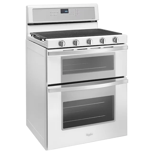Whirlpool 30- 5 Burners 3.9-cu ft / 2.1-cu ft Self-cleaning Convection Oven Freestanding Natural Gas Double Oven Gas Range...
