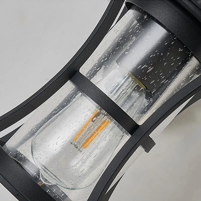 Ravenzwart One Light Sconce Light Industrieel Helder Glazen Cilinder Verlichtingsarmatuur met Rechthoekige/Ronde Achterplaat