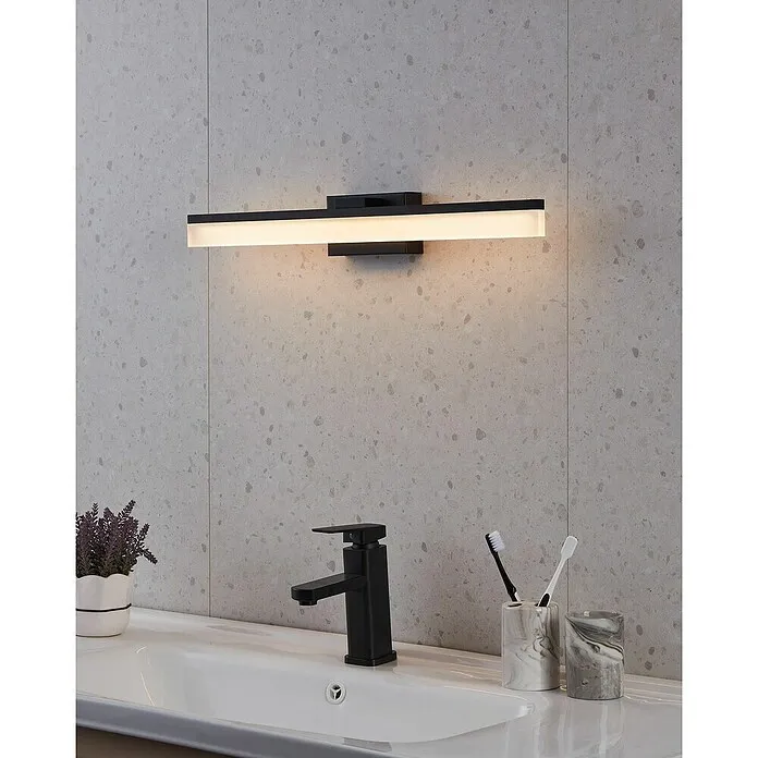 Eglo Led-wandlamp Palmital - l x b x h: 59,5 x 6,5 x 8 cm, Zwart, Gezellig wit