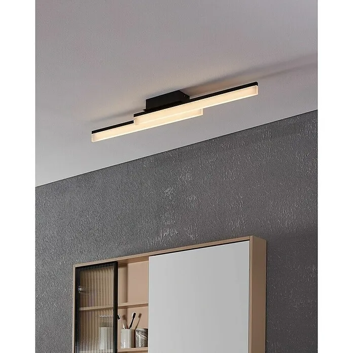 Energiezuinige LED Eglo Led-plafondlamp Palmital - l x b x h: 88 x 10 x 9 cm, Zwart