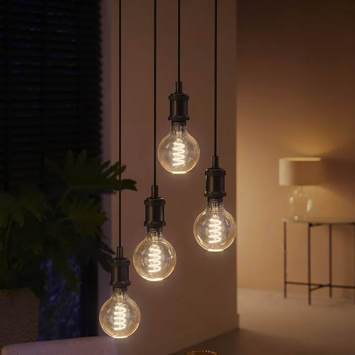 Philips Hue Smart-ledlamp Parelmoer Ambiance Filament - E27, Dimbaar, Warm wit, 550 lm, 7 W, Lampaanduiding: G93