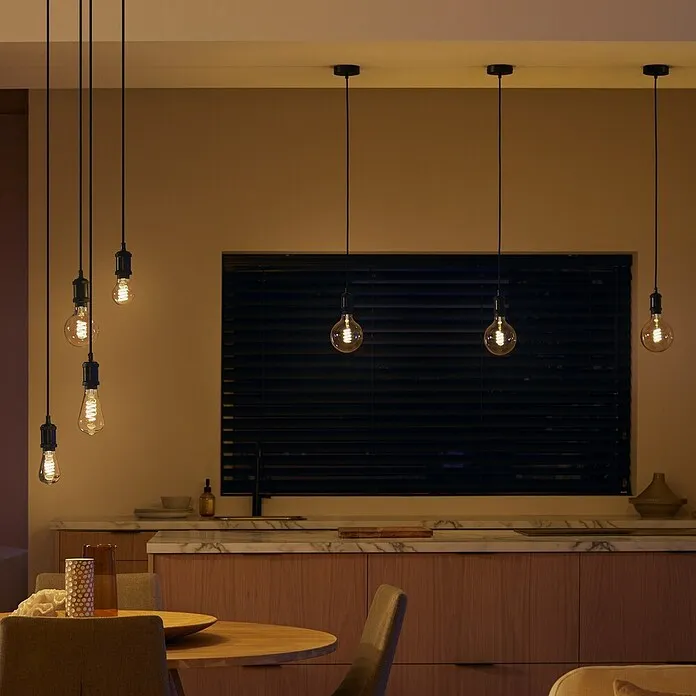 Philips Hue Smart-ledlamp Parelmoer Ambiance Filament - E27, Dimbaar, Warm wit, 550 lm, 7 W, Lampaanduiding: G93