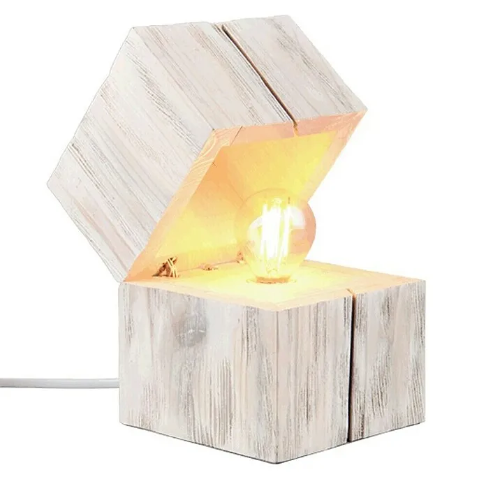 Trio Lighting Decoratieve tafellamp - b x d x h: 12 x 12 x 16 cm, E14, Sneeuwwit wash (IP65)