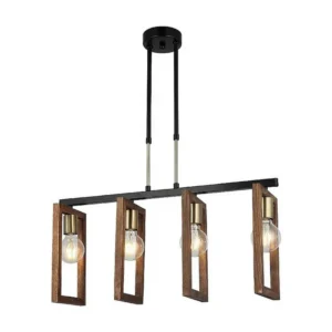 Winkel Rek Como Hanglamp, Goud, Zwart, Hout, 67 x 17 x 91 cm, EPIKASA