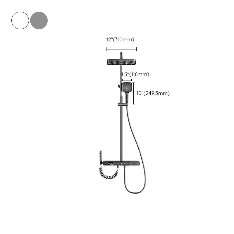 Actueel Shower System Push Button Adjustable Spray Shower Trim Grey