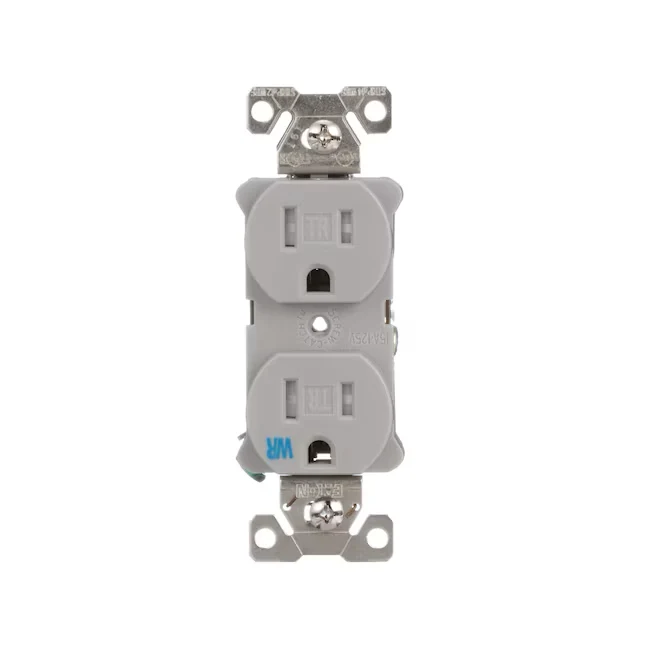 Eaton Arrow Hart 15-Amp 125-volt Tamper Resistant Weather Resistant Residential/Commercial Duplex Outlet, Grijs