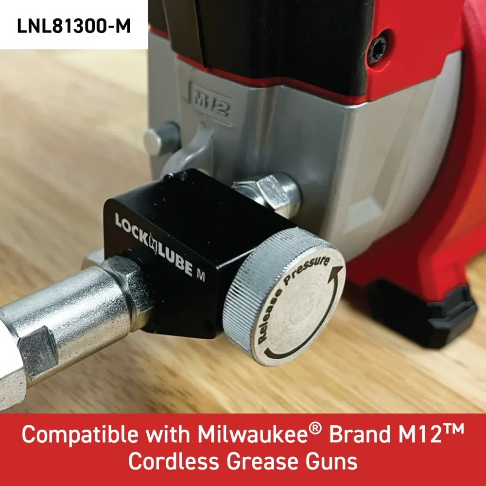 LOCKNLUBE Pressure Return Valve Milwaukee Batterijgevoed Grease Guns
